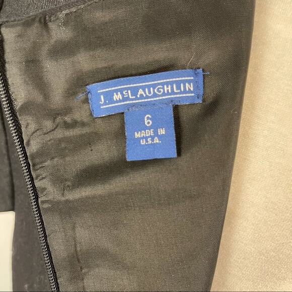 J. McLaughlin Classic Black Fine Wool Short Sleeve Dress Size 6 - Picture 8 of 11